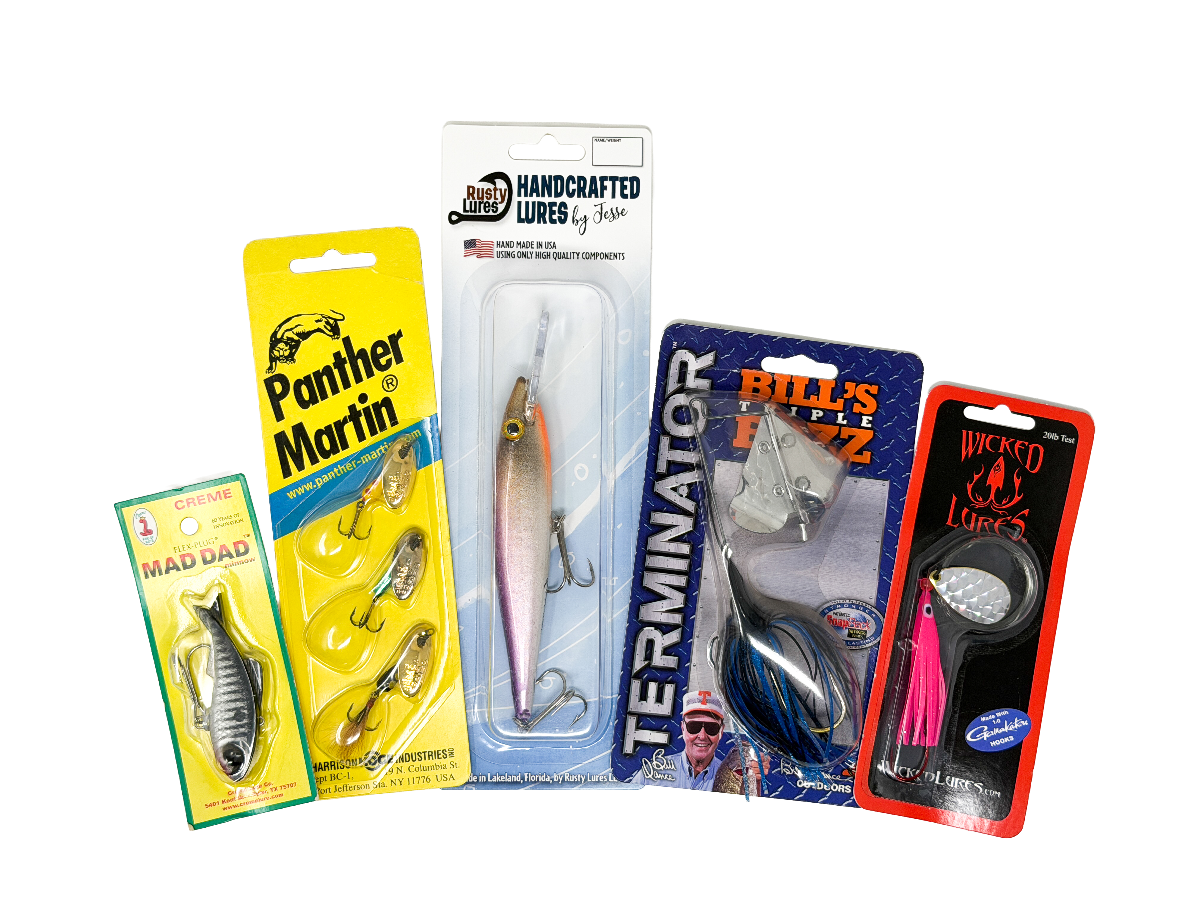 Retail fishing tackle blister and clamshell packaging examples
