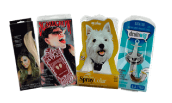 Clear retail clamshell package examples