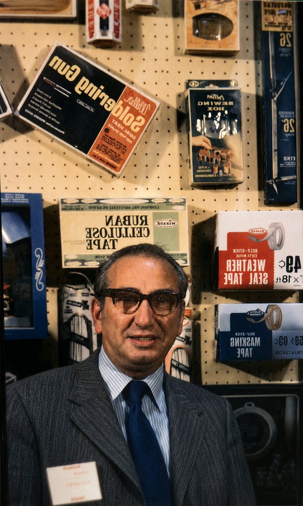 Family archive retail display photo with packaged products